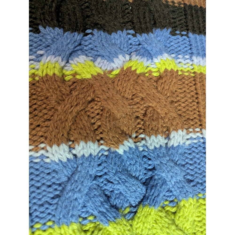 St. John's Bay Striped Cable Knit Sweater Small Multi-Color Crewneck Vintage Y2K - Picture 6 of 13